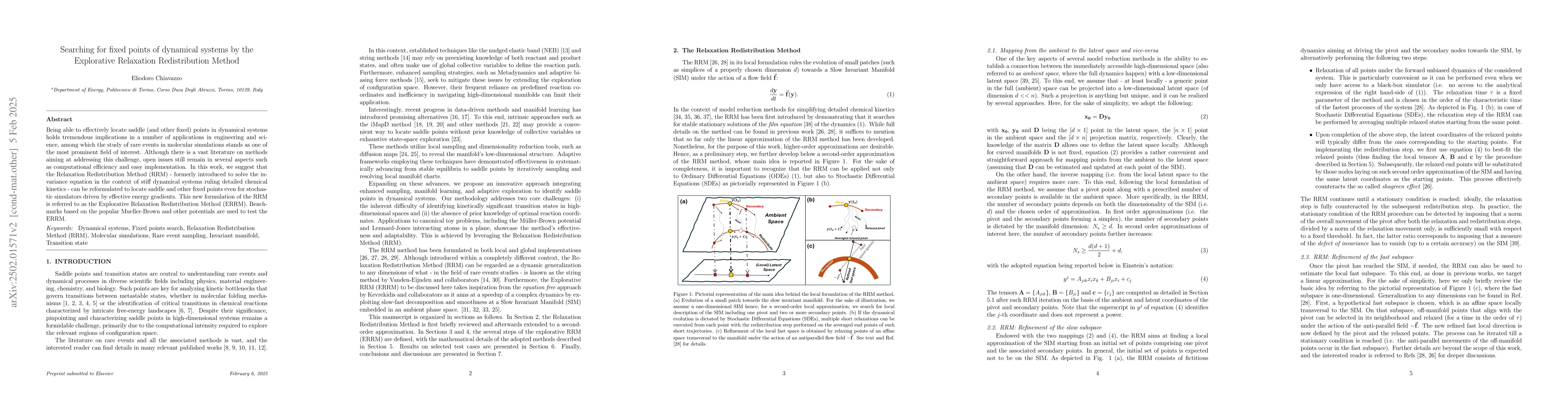 Thumbnail for Searching for fixed points of dynamical systems by the Explorative
  Relaxation Redistribution Method