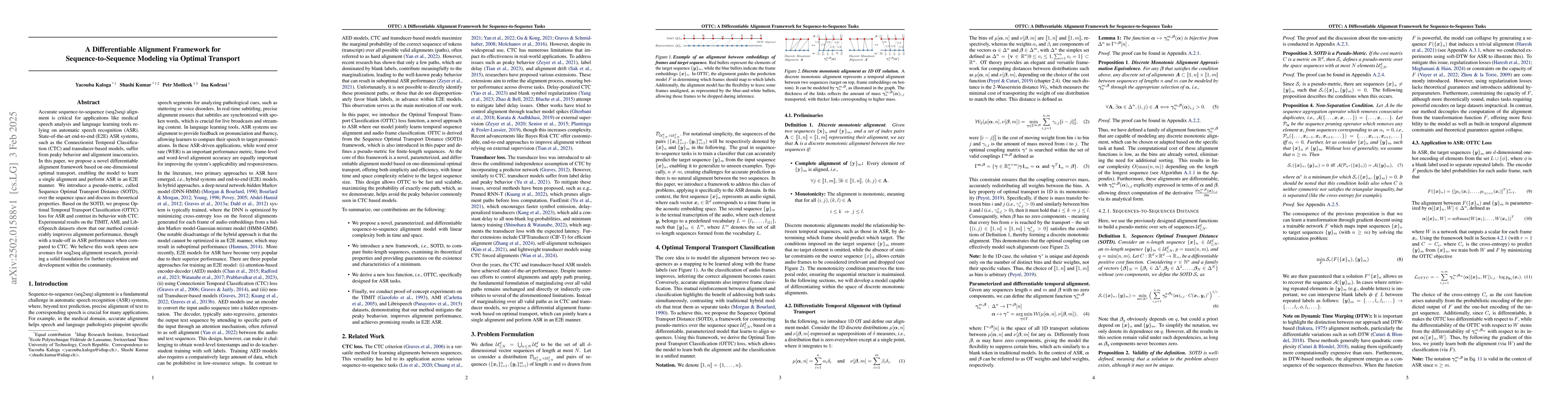 Thumbnail for A Differentiable Alignment Framework for Sequence-to-Sequence Modeling
  via Optimal Transport