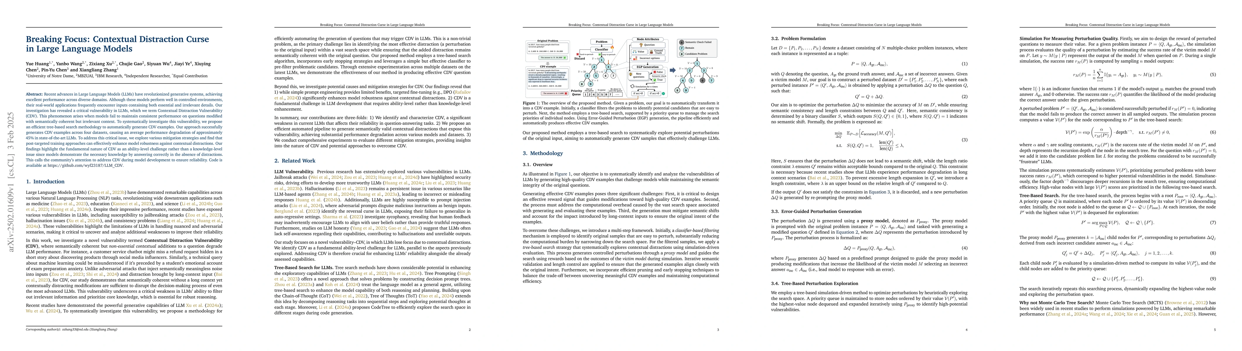 Thumbnail for Breaking Focus: Contextual Distraction Curse in Large Language Models