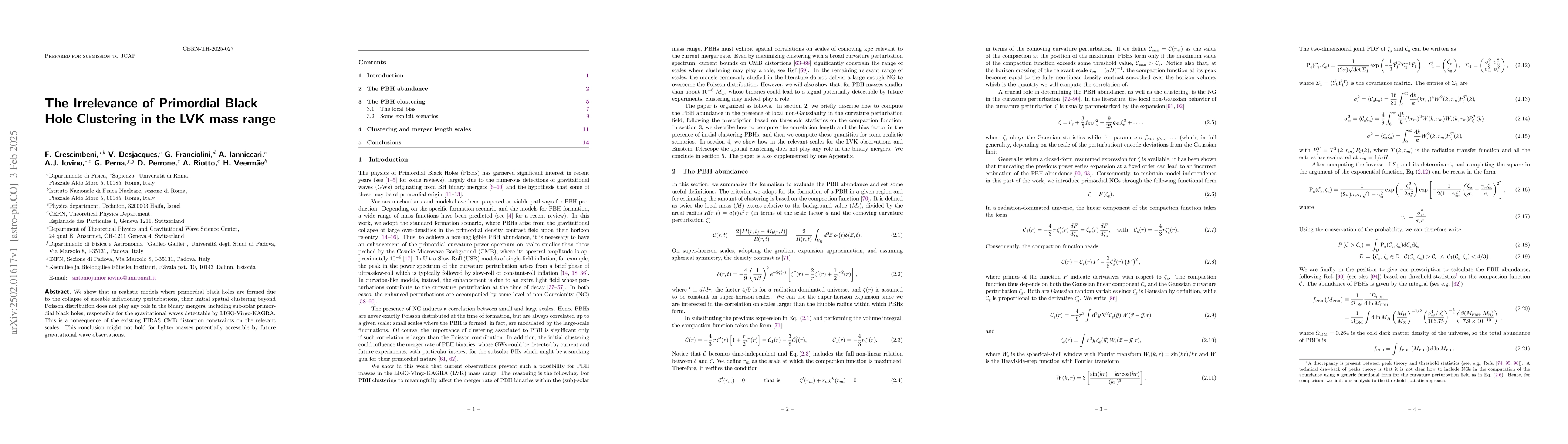 Thumbnail for The Irrelevance of Primordial Black Hole Clustering in the LVK mass
  range