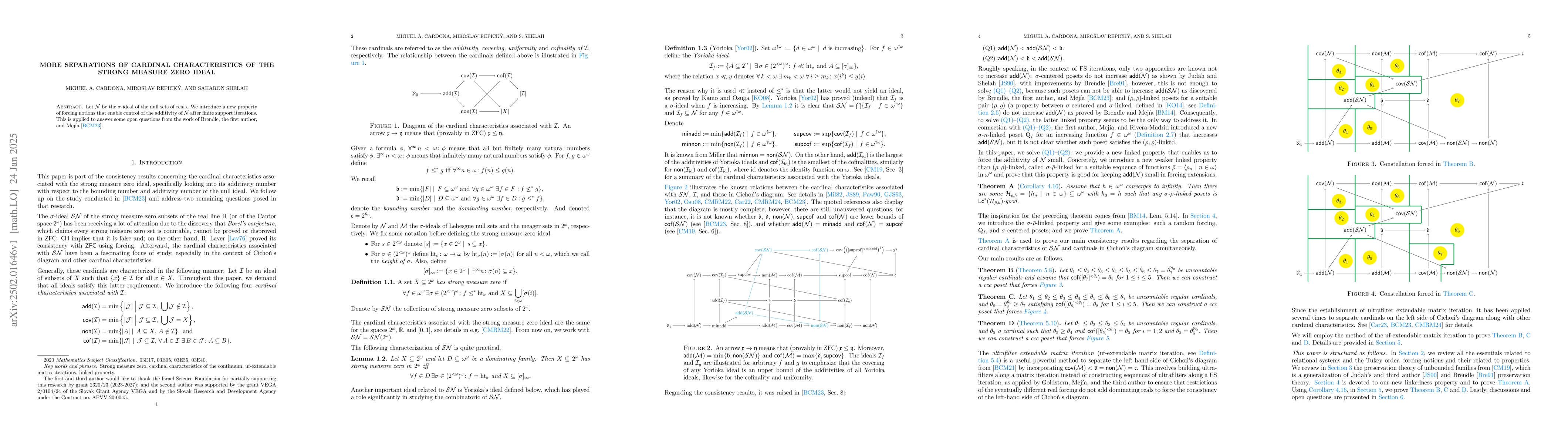 Thumbnail for More separations of cardinal characteristics of the strong measure zero
  ideal