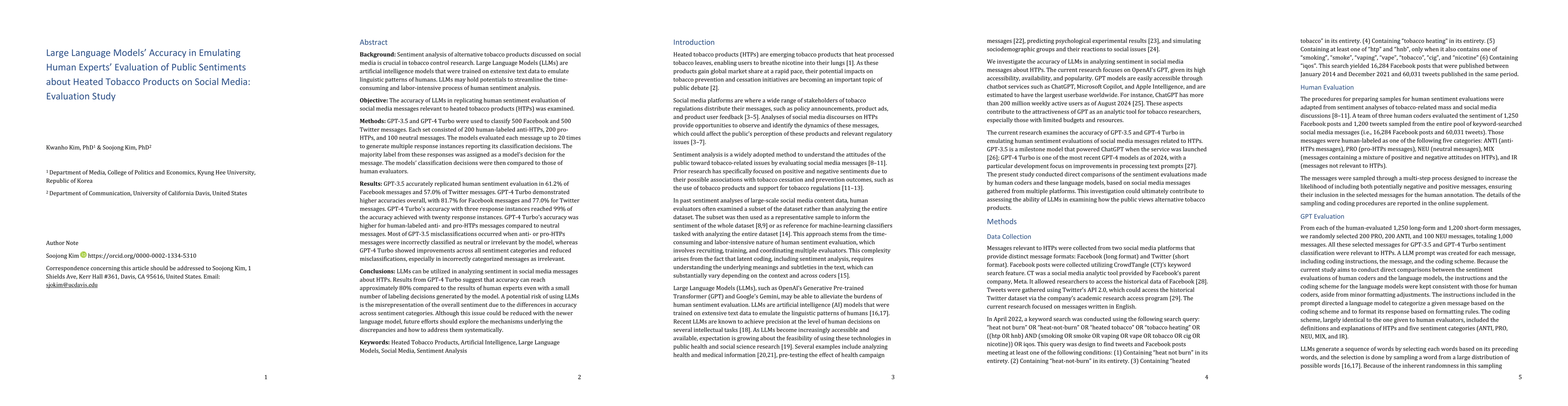 Thumbnail for Large Language Models' Accuracy in Emulating Human Experts' Evaluation
  of Public Sentiments about Heated Tobacco Products on Social Media