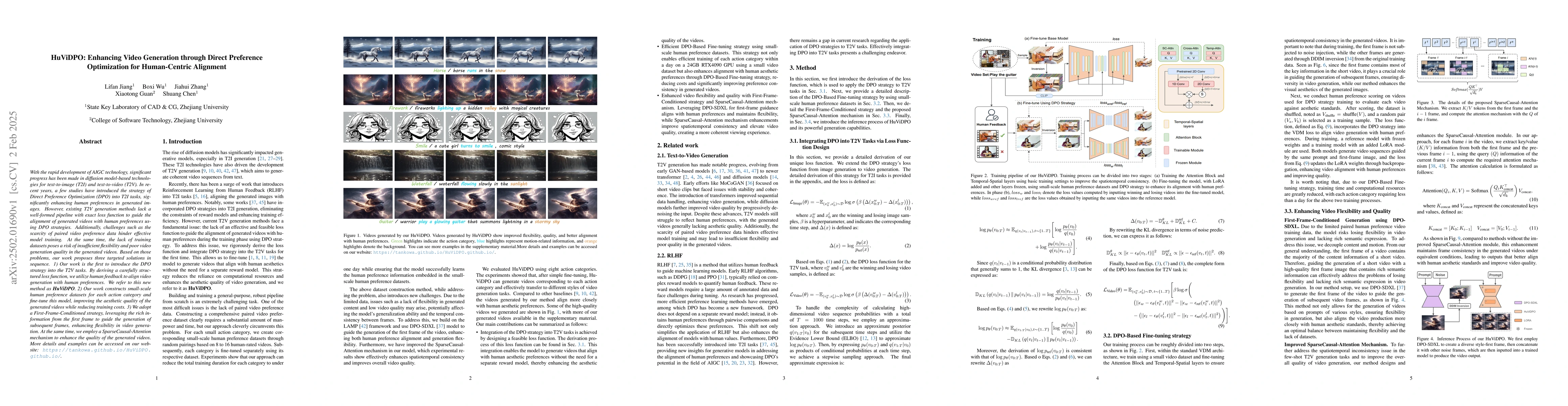 Thumbnail for HuViDPO:Enhancing Video Generation through Direct Preference
  Optimization for Human-Centric Alignment