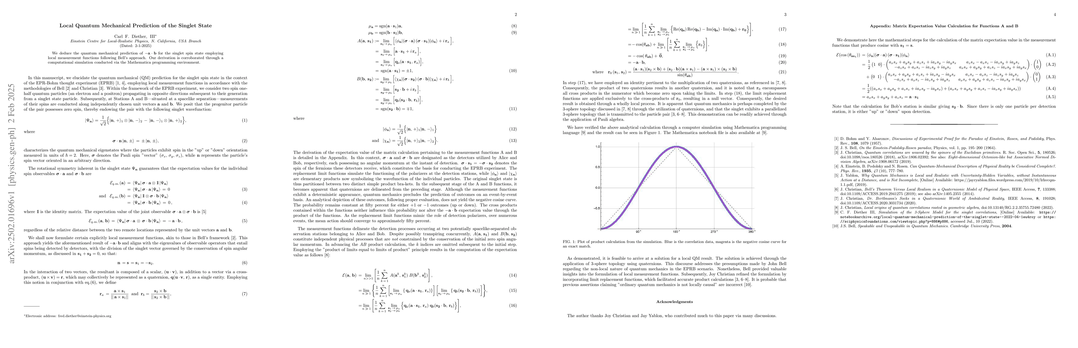 Thumbnail for Local Quantum Mechanical Prediction of the Singlet State
