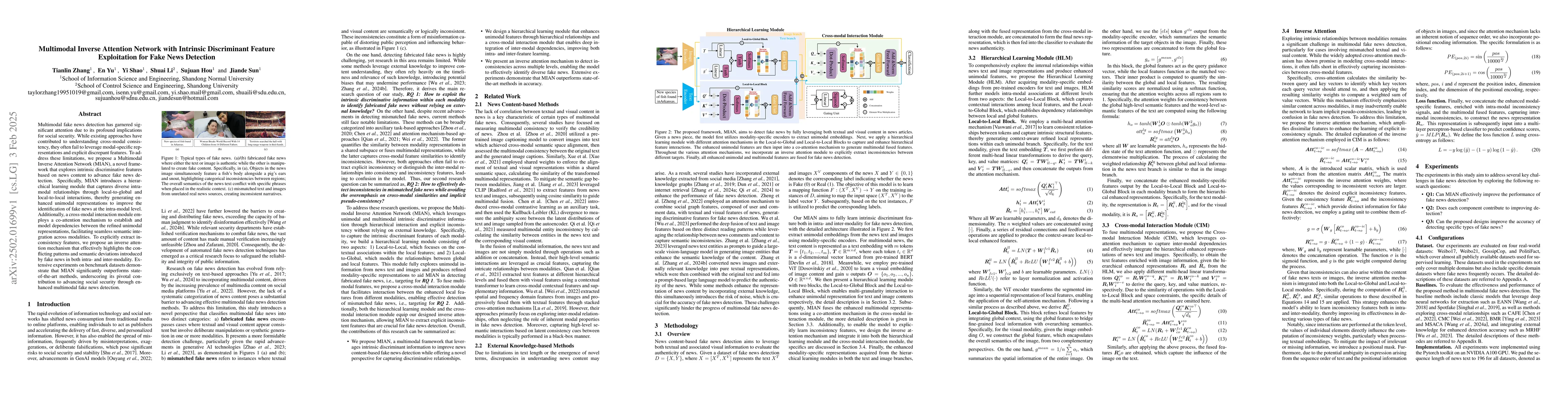 Thumbnail for Multimodal Inverse Attention Network with Intrinsic Discriminant Feature
  Exploitation for Fake News Detection