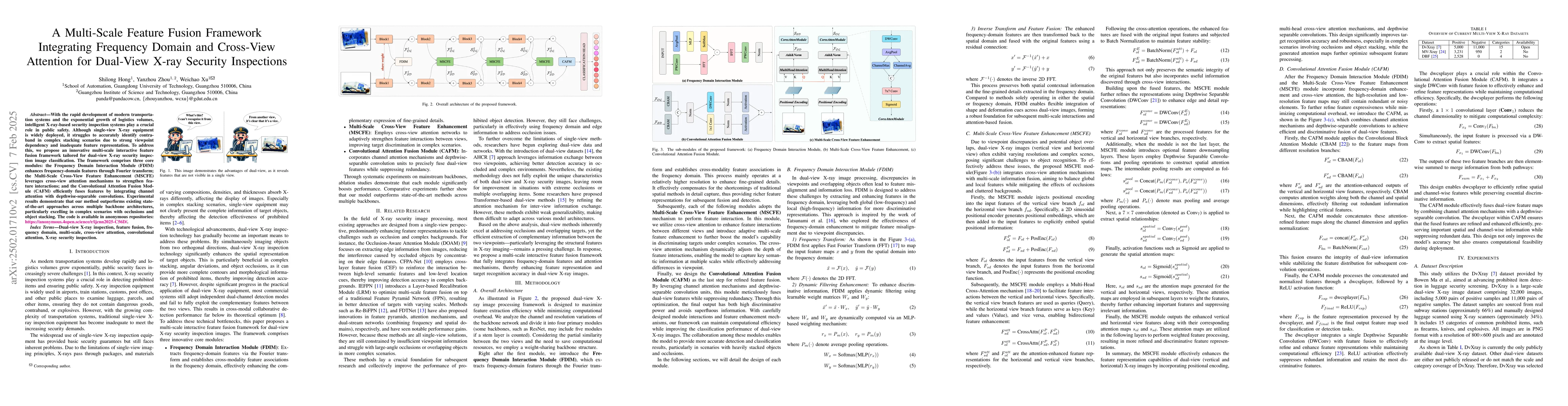 Thumbnail for A Multi-Scale Feature Fusion Framework Integrating Frequency Domain and
  Cross-View Attention for Dual-View X-ray Security Inspections