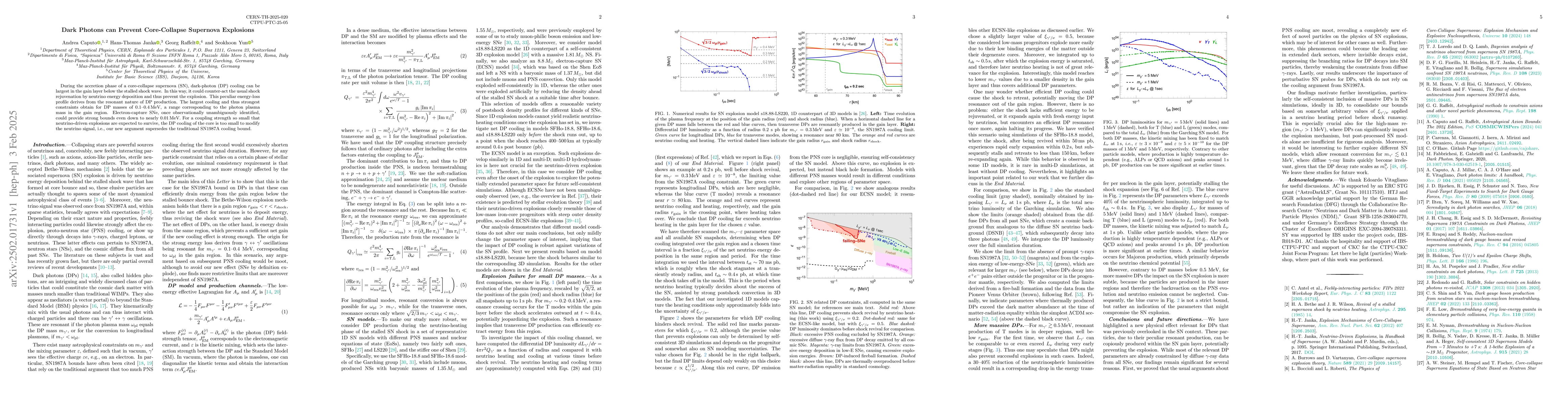 Thumbnail for Dark Photons can Prevent Core-Collapse Supernova Explosions