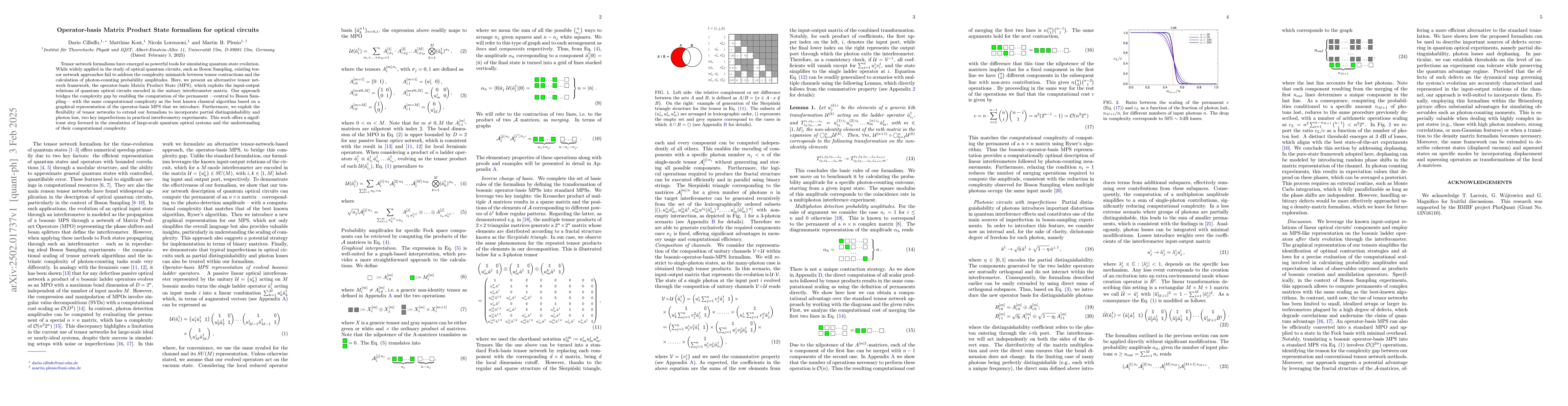 Thumbnail for Operator-basis Matrix Product State formalism for optical circuits