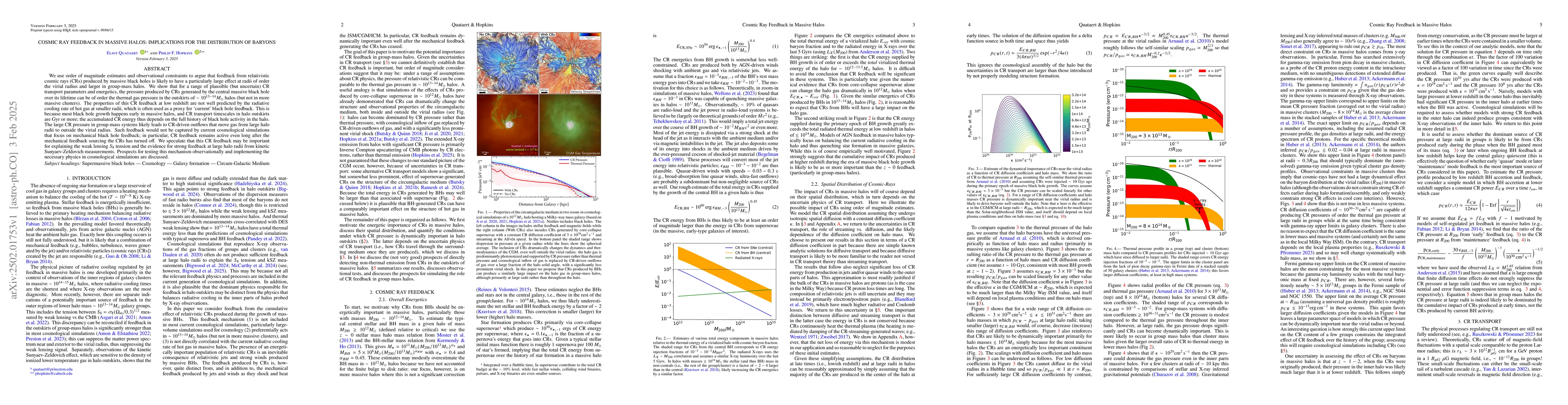 Thumbnail for Cosmic Ray Feedback in Massive Halos: Implications for the Distribution
  of Baryons