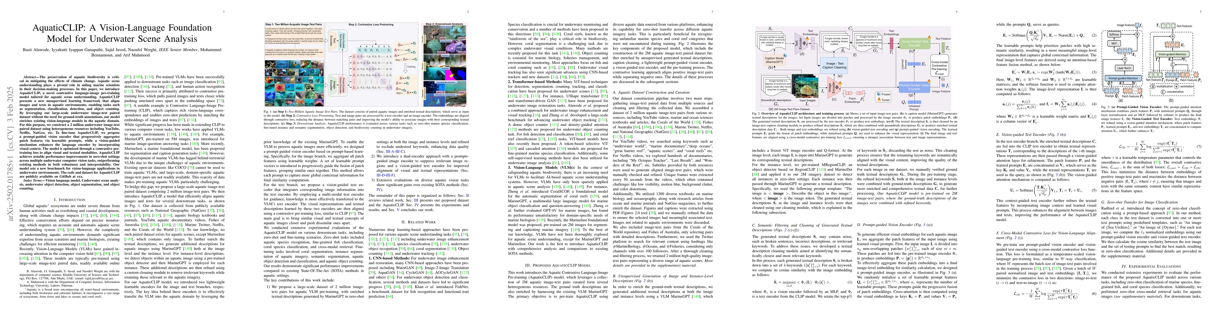 Thumbnail for AquaticCLIP: A Vision-Language Foundation Model for Underwater Scene
  Analysis