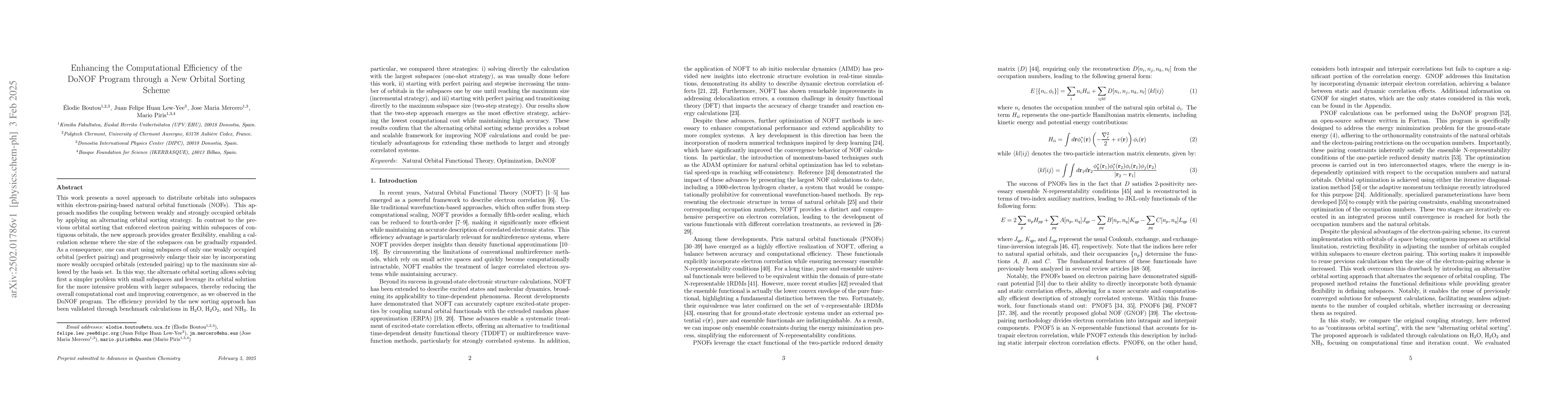 Thumbnail for Enhancing the Computational Efficiency of the DoNOF Program through a
  New Orbital Sorting Scheme