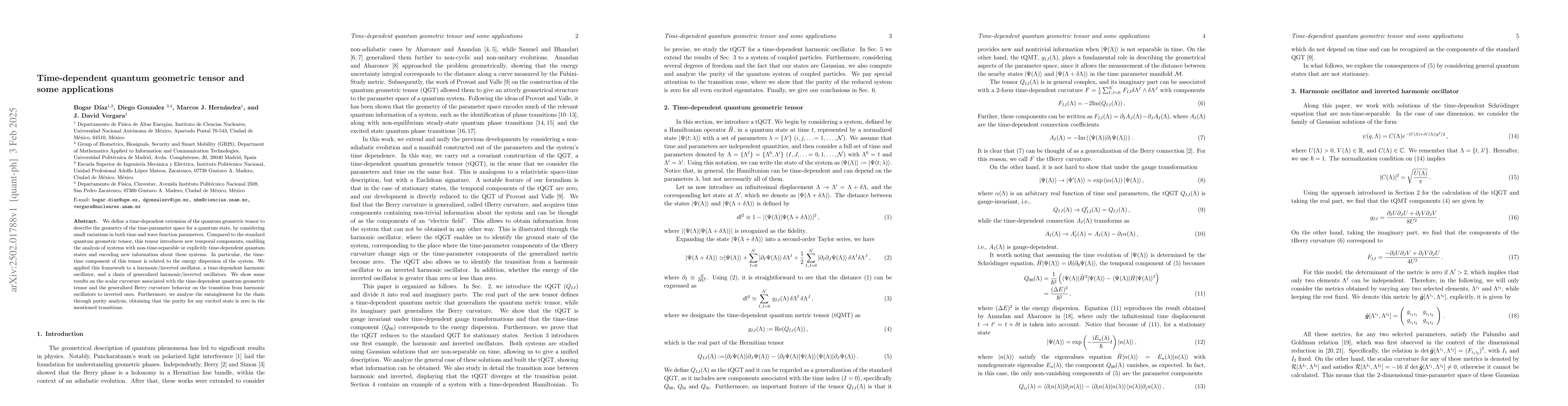 Thumbnail for Time-dependent quantum geometric tensor and some applications
