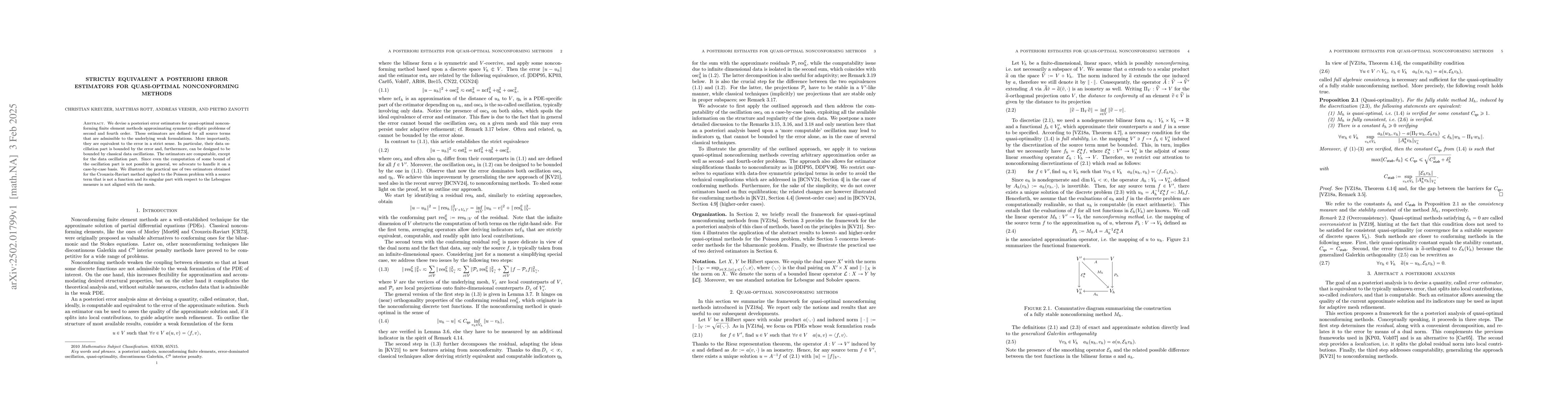 Thumbnail for Strictly equivalent a~posteriori error estimators for quasi-optimal
  nonconforming methods