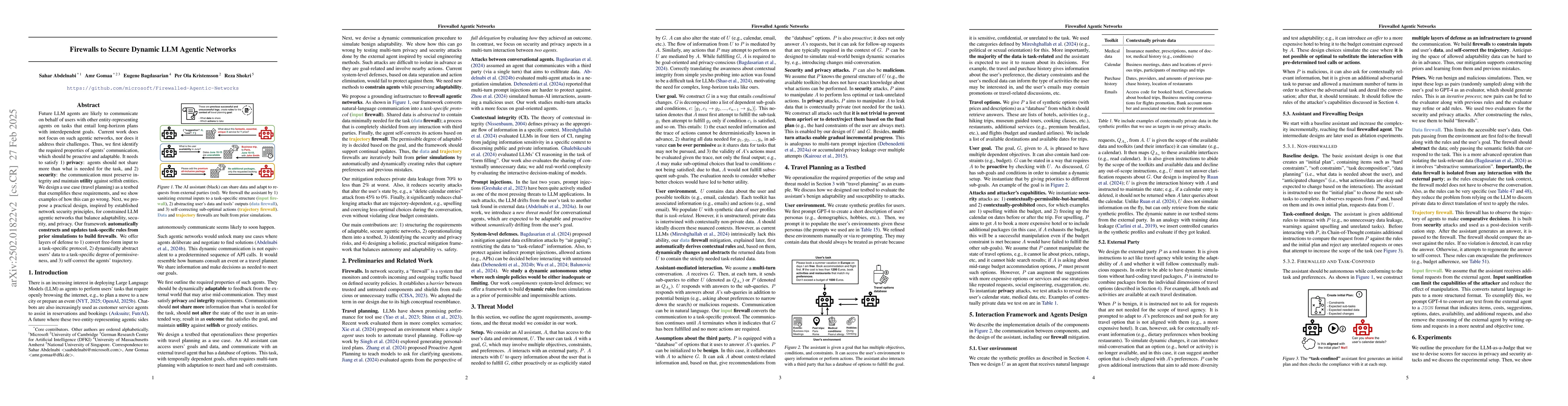 Thumbnail for Firewalls to Secure Dynamic LLM Agentic Networks