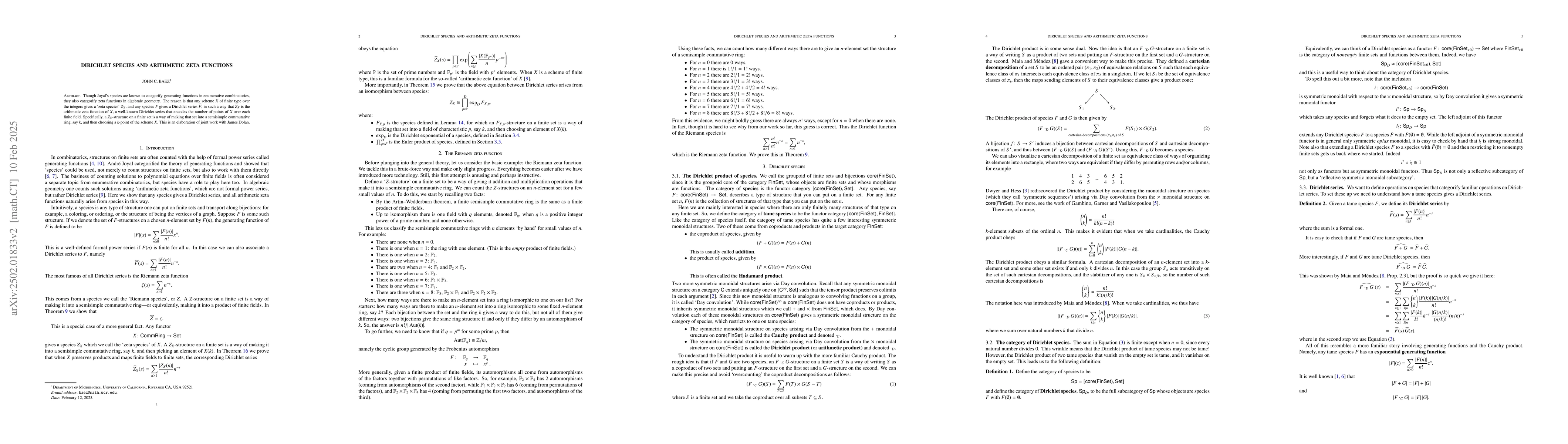 Thumbnail for Dirichlet Species and Arithmetic Zeta Functions