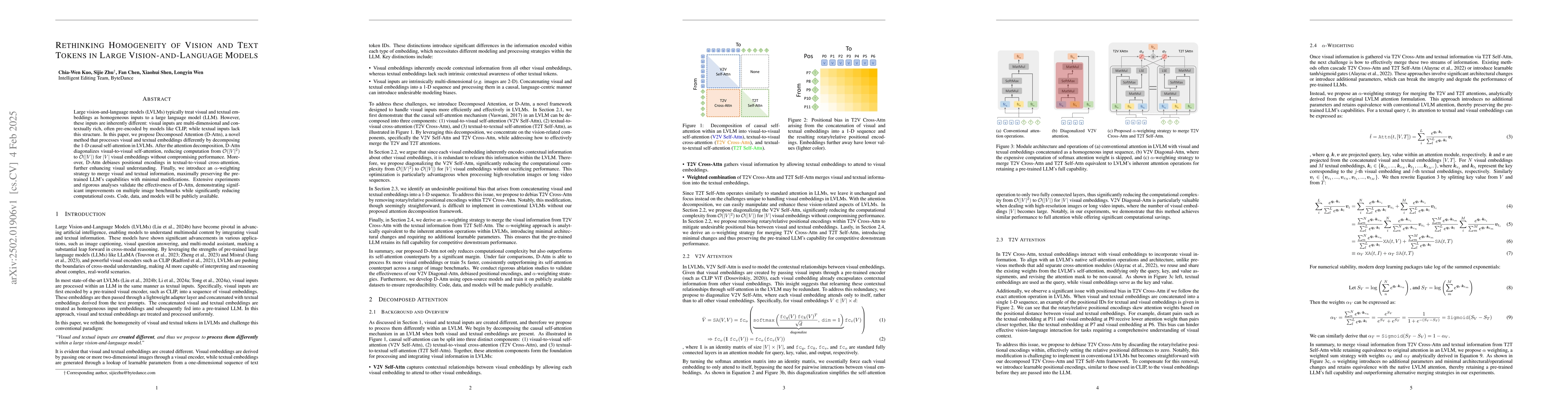 Thumbnail for Rethinking Homogeneity of Vision and Text Tokens in Large
  Vision-and-Language Models