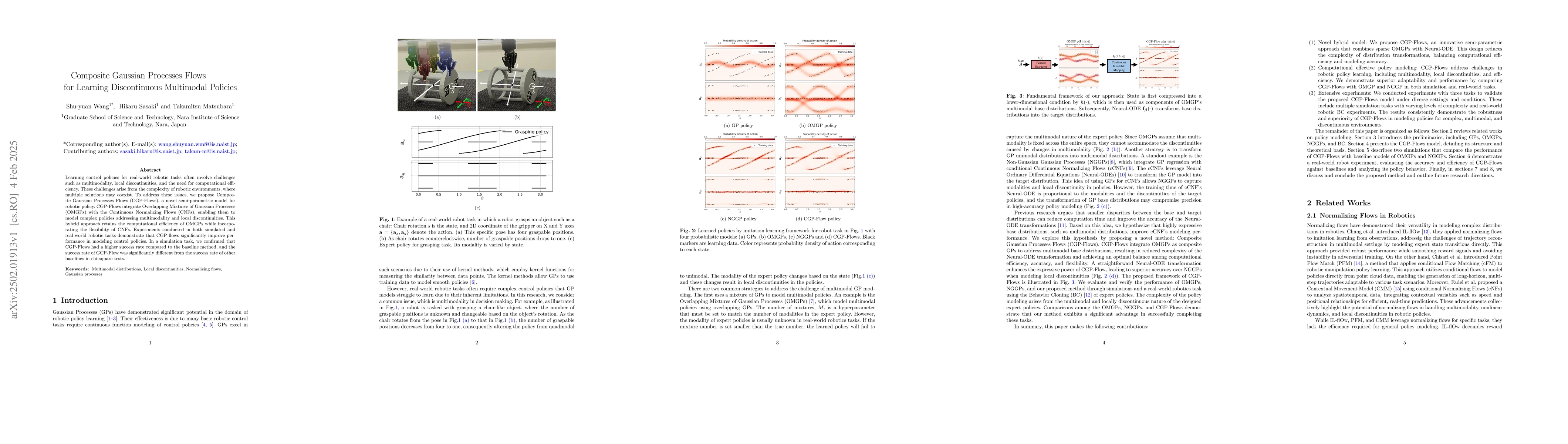 Thumbnail for Composite Gaussian Processes Flows for Learning Discontinuous Multimodal
  Policies