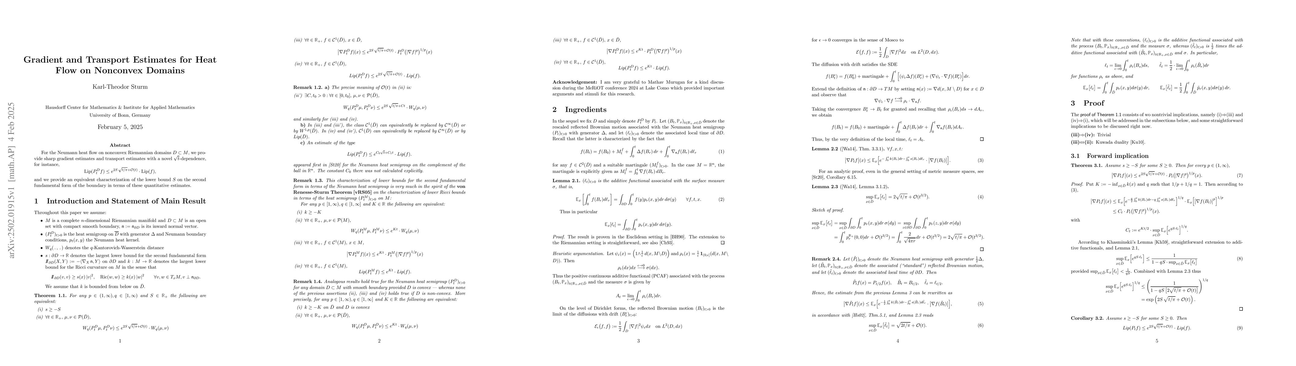 Thumbnail for Gradient and Transport Estimates for Heat Flow on Nonconvex Domains