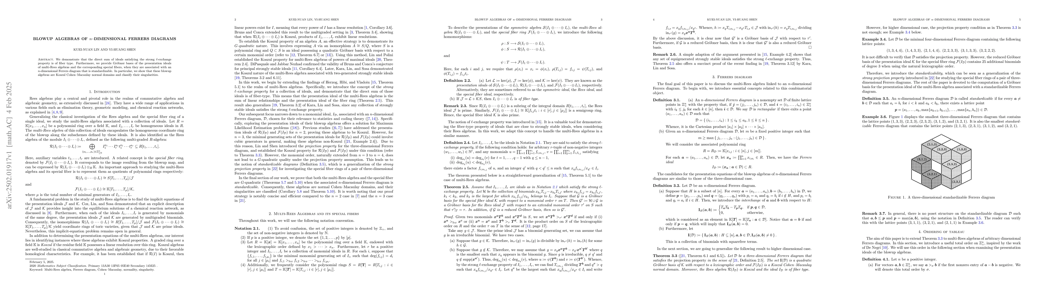 Thumbnail for Blowup Algebras of $n$--dimensional Ferrers Diagrams