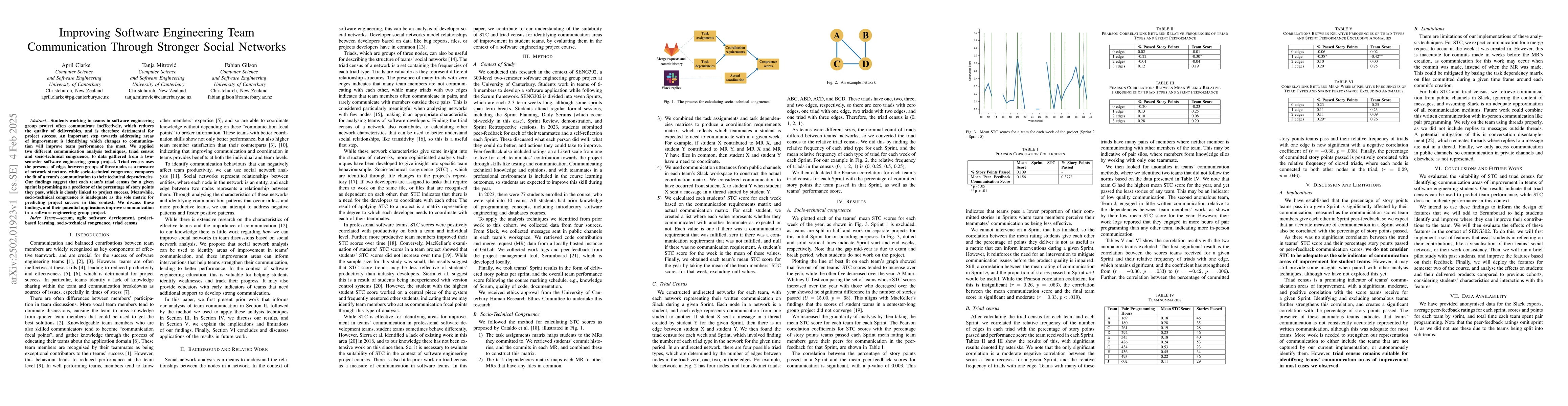 Thumbnail for Improving Software Engineering Team Communication Through Stronger
  Social Networks