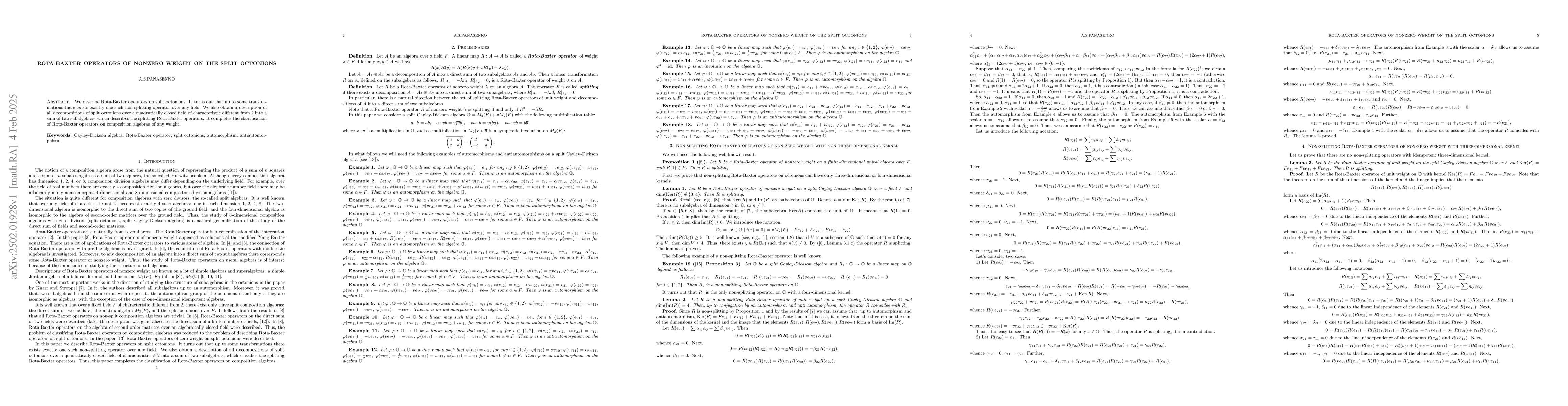 Thumbnail for Rota-Baxter operators of nonzero weight on the split Cayley-Dickson
  algebra