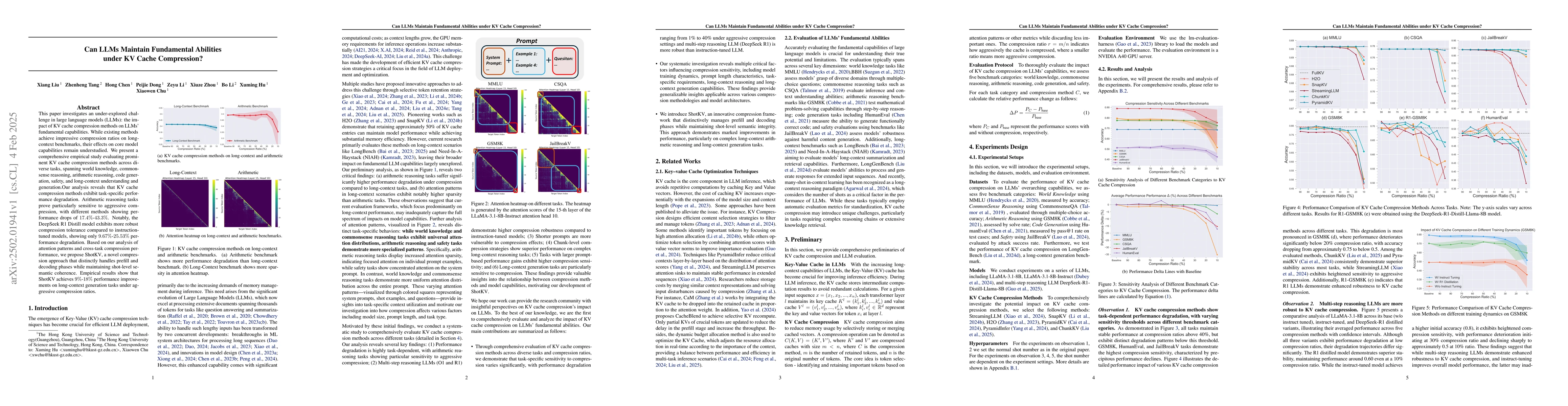 Thumbnail for Can LLMs Maintain Fundamental Abilities under KV Cache Compression?