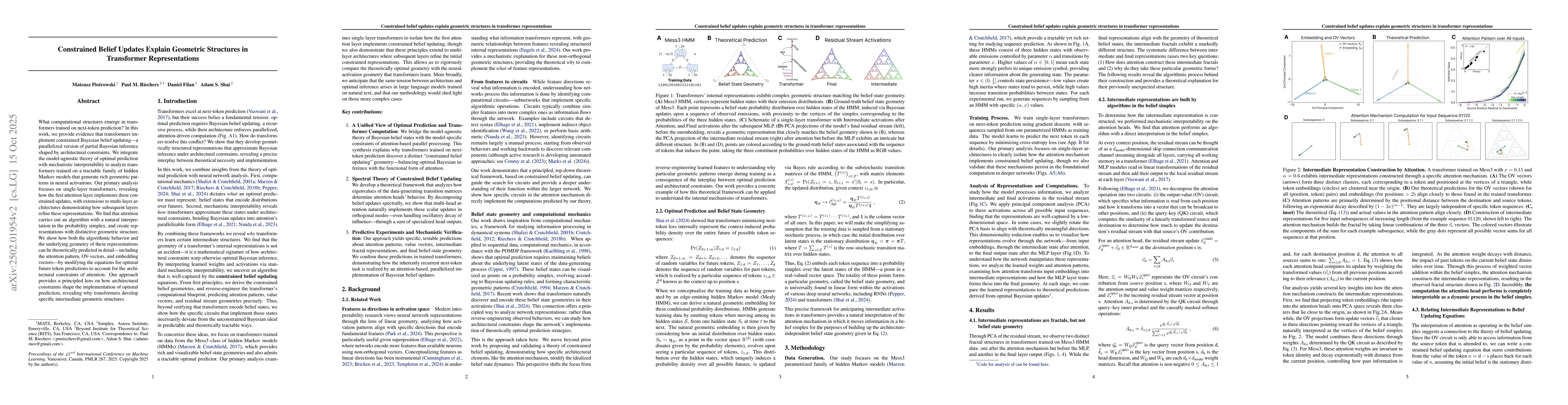 Thumbnail for Constrained belief updates explain geometric structures in transformer
  representations