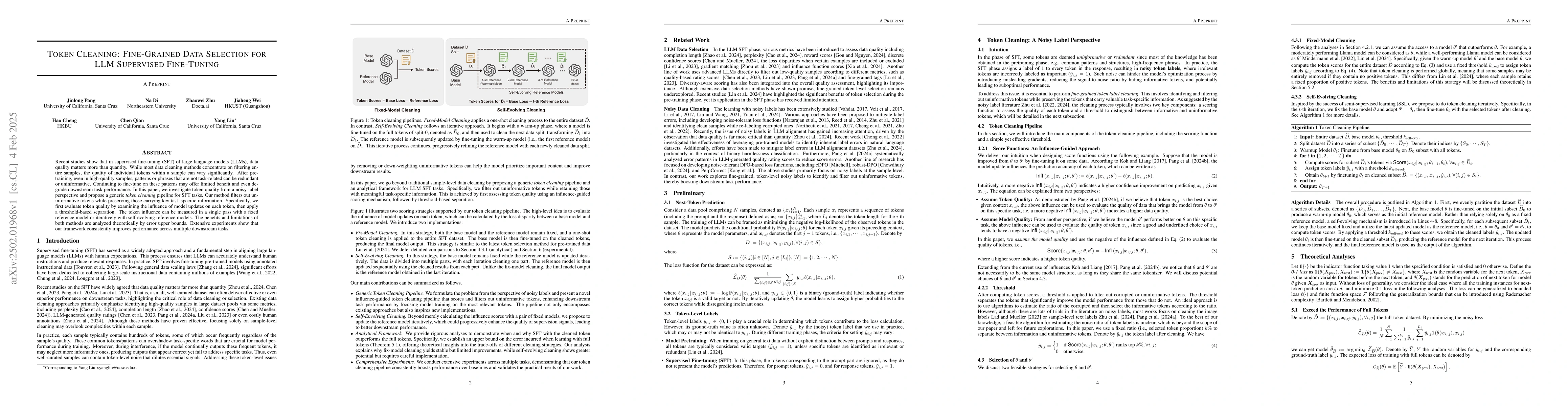 Thumbnail for Token Cleaning: Fine-Grained Data Selection for LLM Supervised
  Fine-Tuning