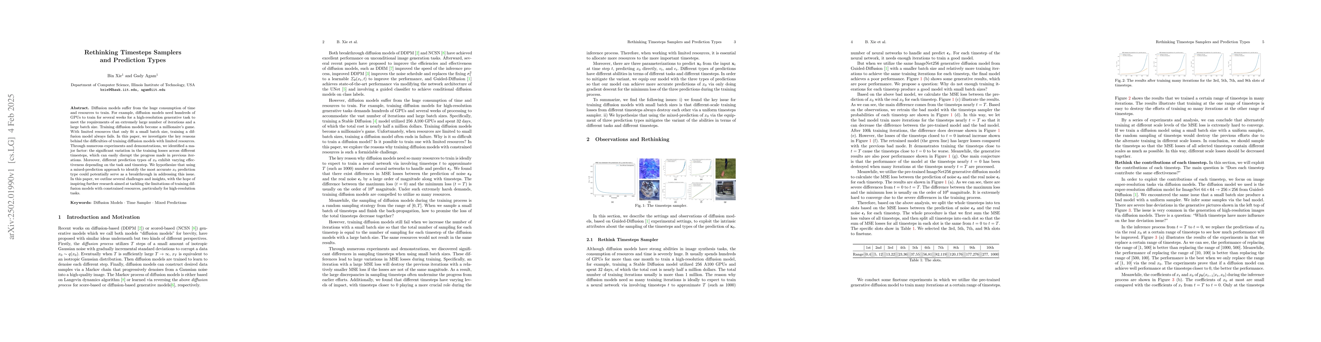 Thumbnail for Rethinking Timesteps Samplers and Prediction Types