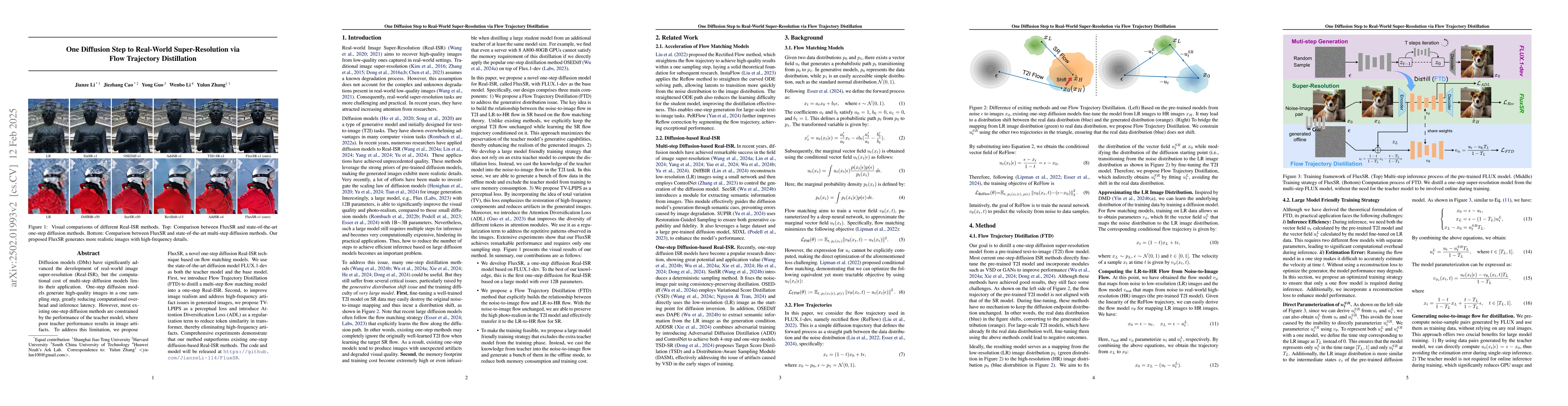 Thumbnail for One Diffusion Step to Real-World Super-Resolution via Flow Trajectory
  Distillation