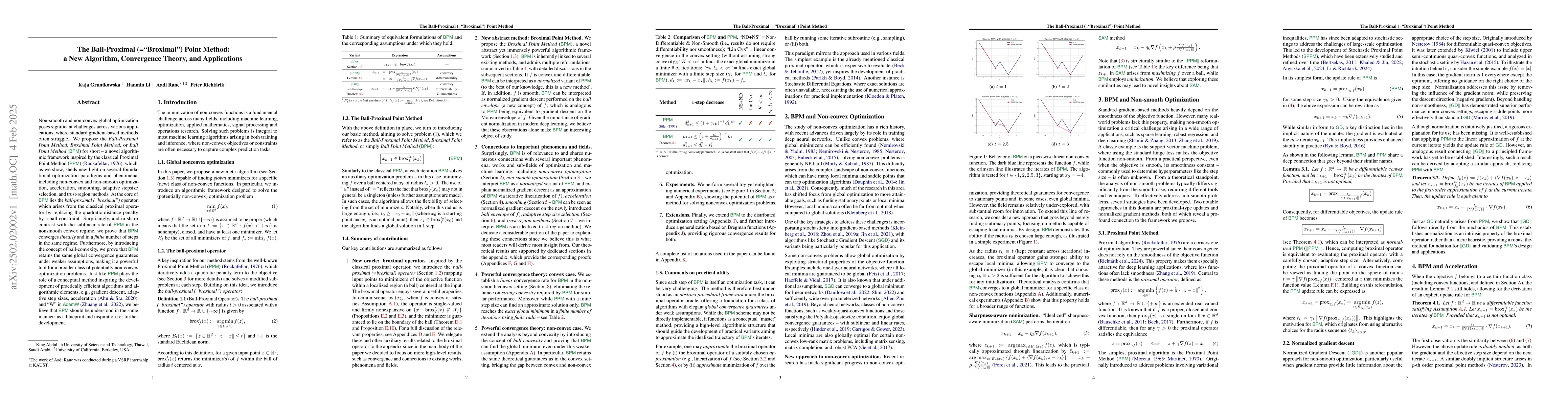 Thumbnail for The Ball-Proximal (="Broximal") Point Method: a New Algorithm,
  Convergence Theory, and Applications