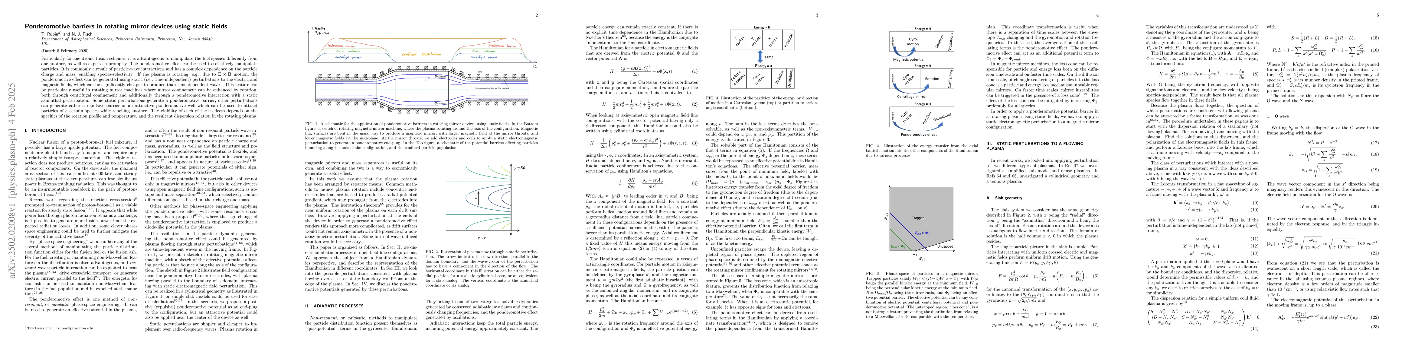 Thumbnail for Ponderomotive barriers in rotating mirror devices using static fields