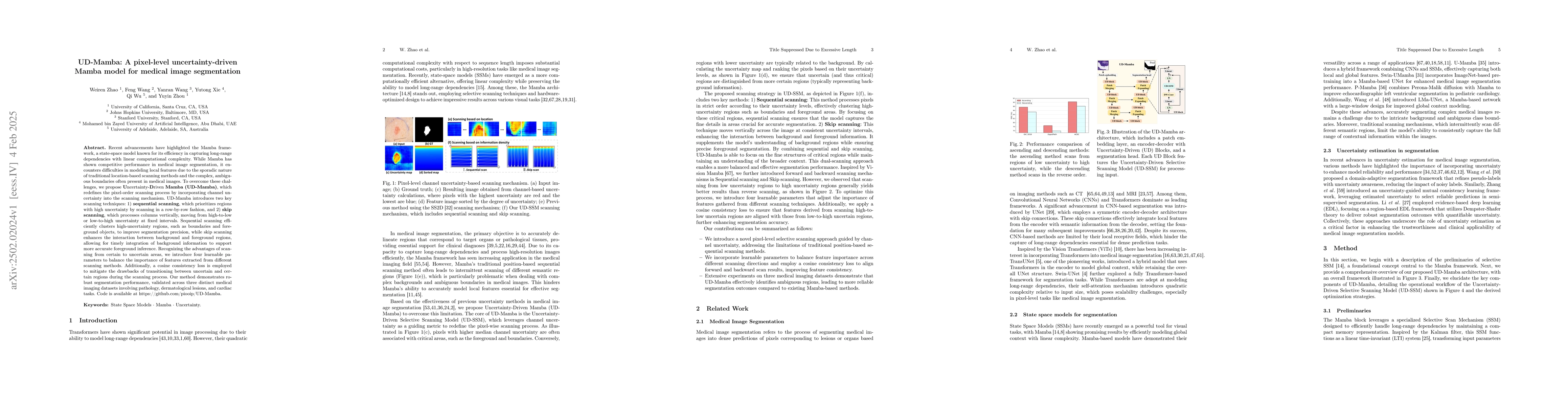 Thumbnail for UD-Mamba: A pixel-level uncertainty-driven Mamba model for medical image
  segmentation