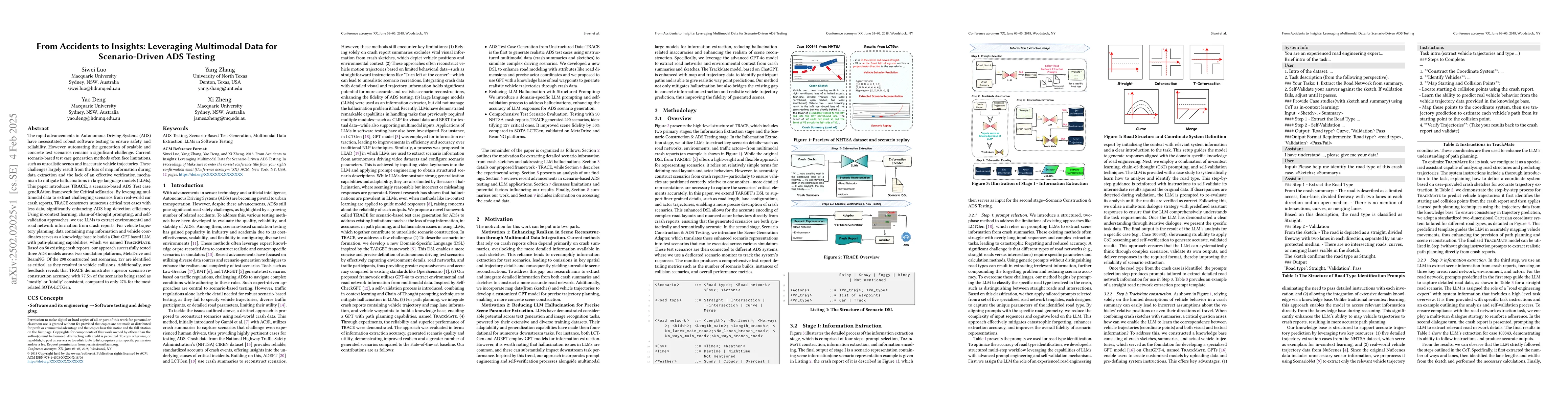 Thumbnail for From Accidents to Insights: Leveraging Multimodal Data for
  Scenario-Driven ADS Testing