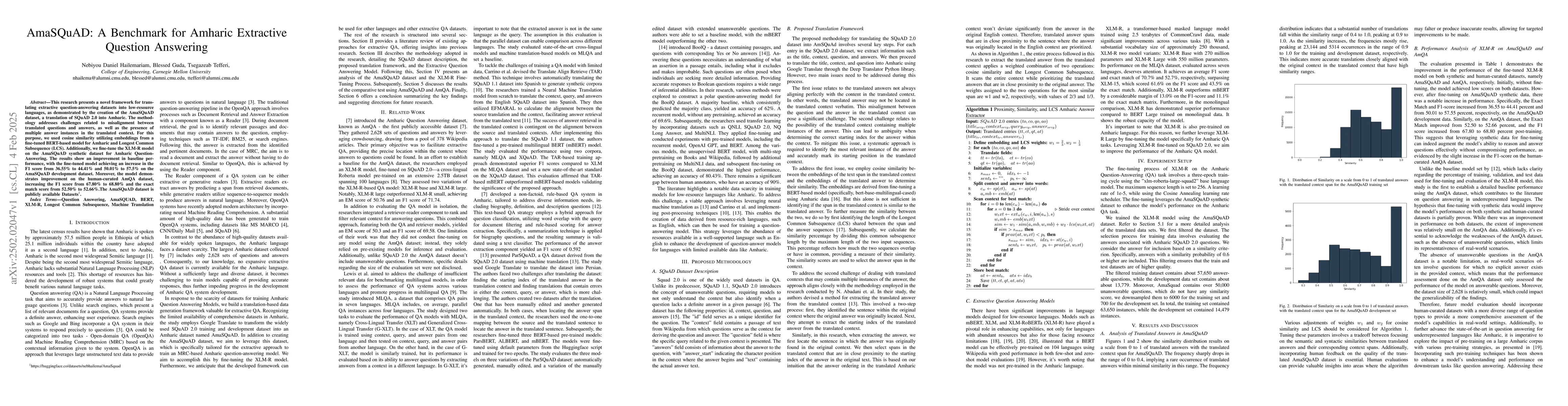 Thumbnail for AmaSQuAD: A Benchmark for Amharic Extractive Question Answering