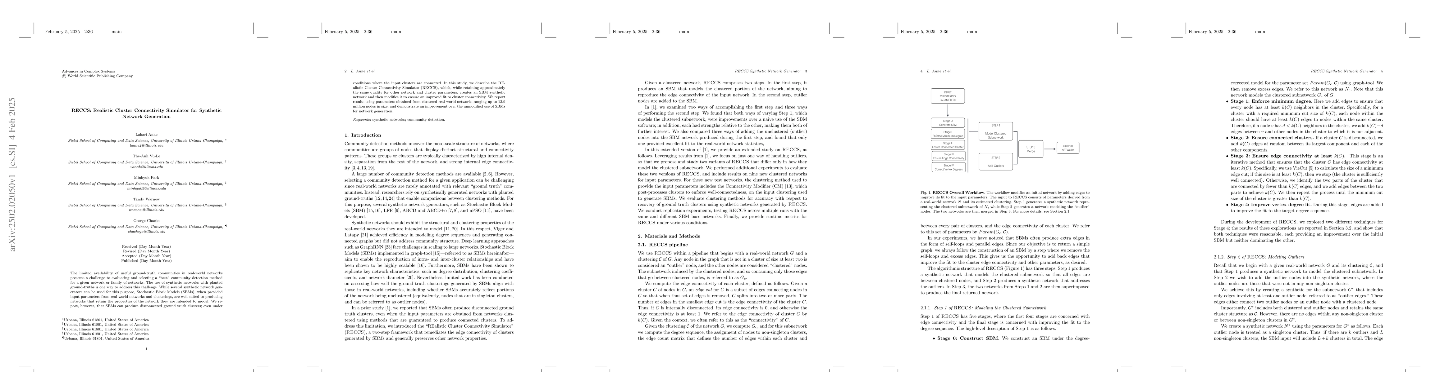 Thumbnail for RECCS: Realistic Cluster Connectivity Simulator for Synthetic Network
  Generation