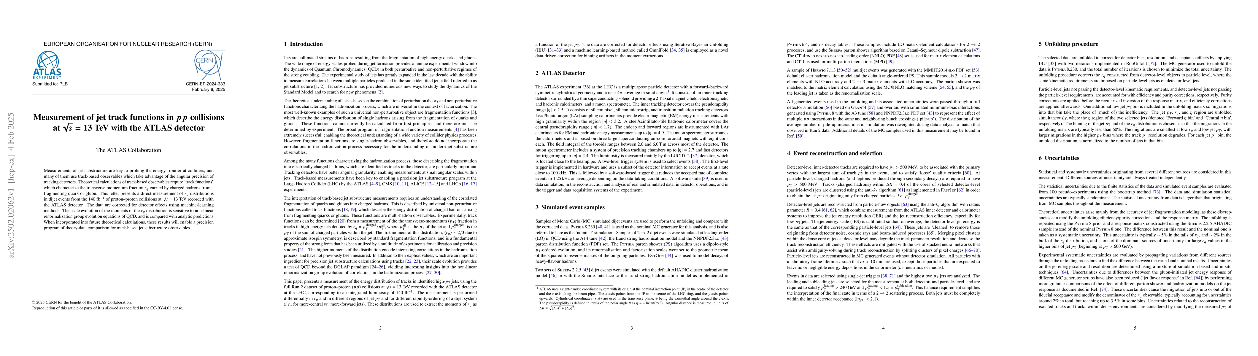 Thumbnail for Measurement of jet track functions in $pp$ collisions at $\sqrt{s}=13$
  TeV with the ATLAS detector