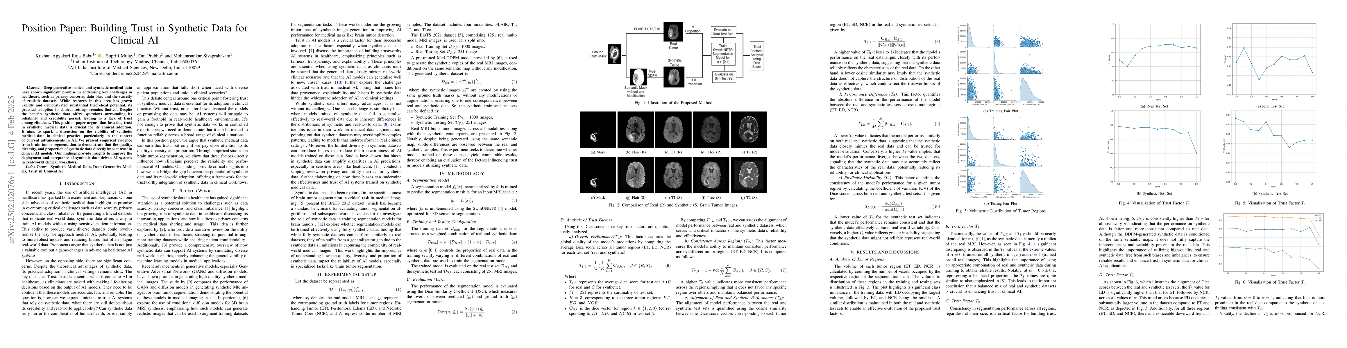 Thumbnail for Position Paper: Building Trust in Synthetic Data for Clinical AI