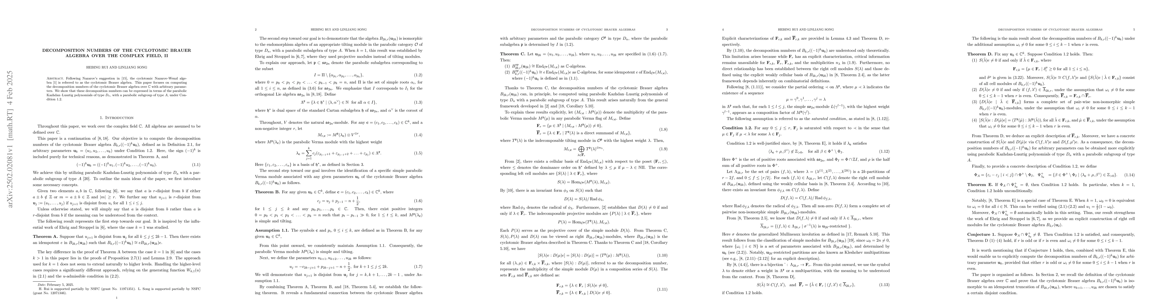 Thumbnail for Decomposition numbers of the cyclotomic Brauer algebra over the complex
  field, II
