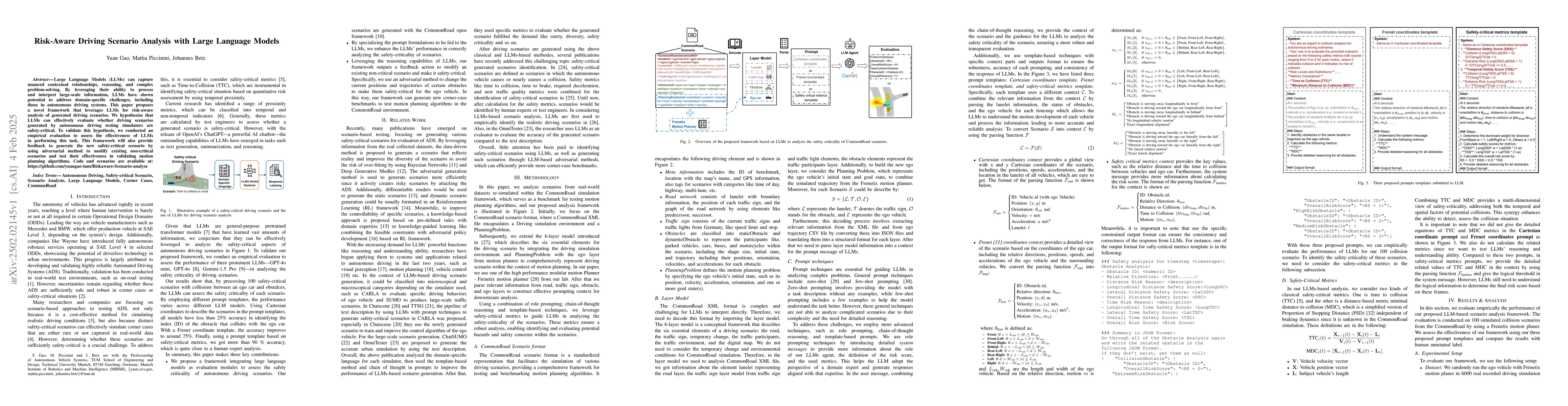Thumbnail for Risk-Aware Driving Scenario Analysis with Large Language Models