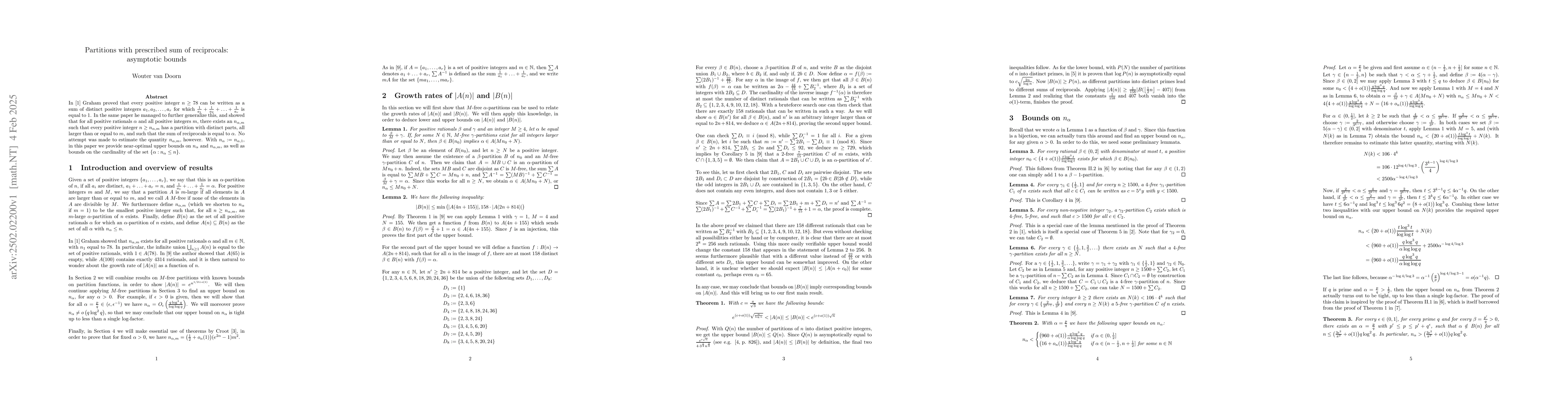 Thumbnail for Partitions with prescribed sum of reciprocals: asymptotic bounds