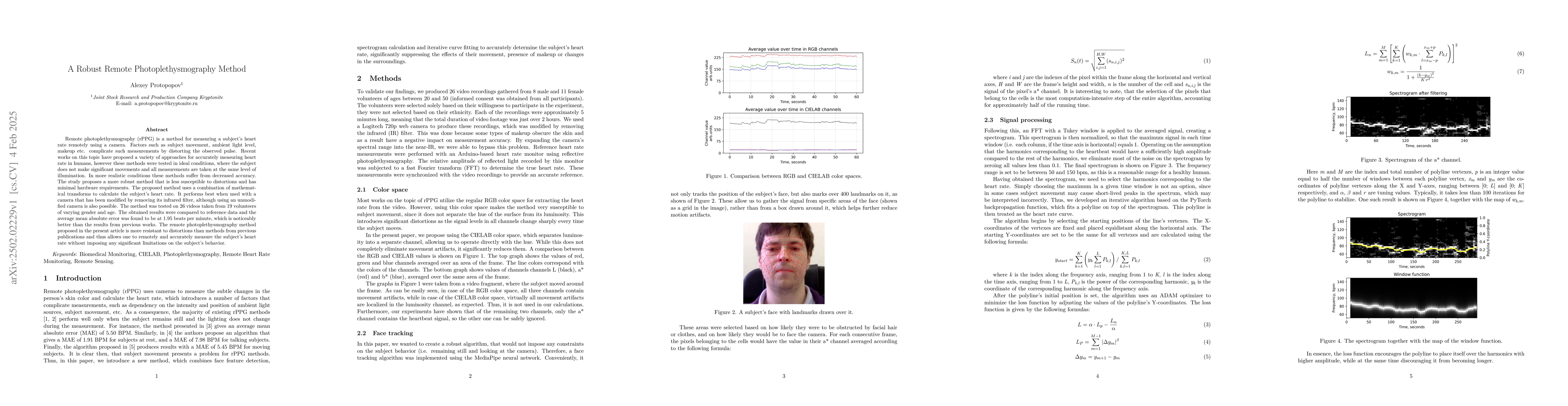 Thumbnail for A Robust Remote Photoplethysmography Method