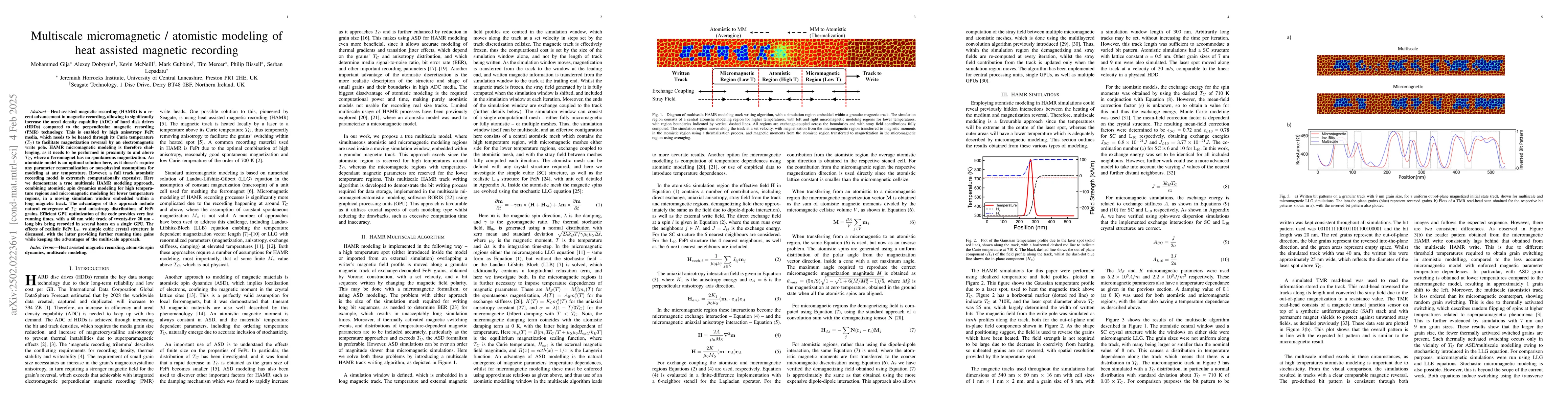 Thumbnail for Multiscale micromagnetic / atomistic modeling of heat assisted magnetic
  recording