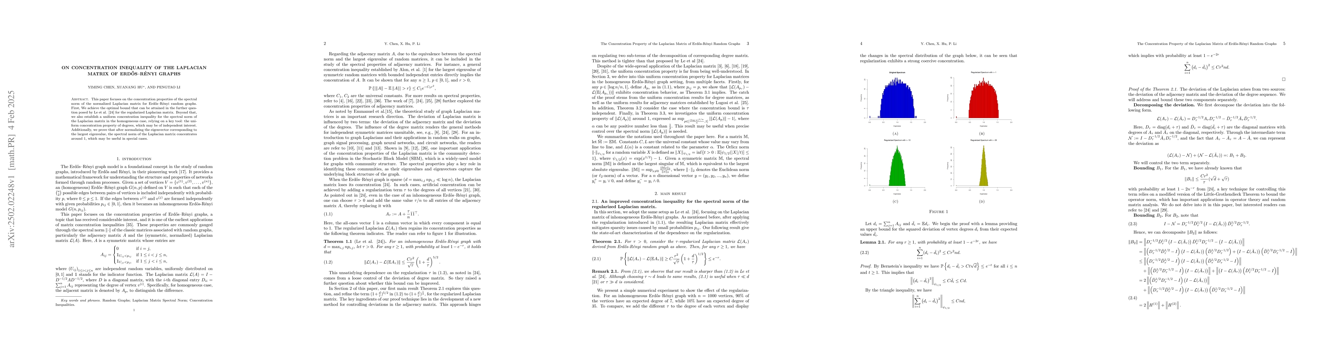 Thumbnail for On Concentration Inequality of the Laplacian Matrix of Erdős-Rényi
  Graphs