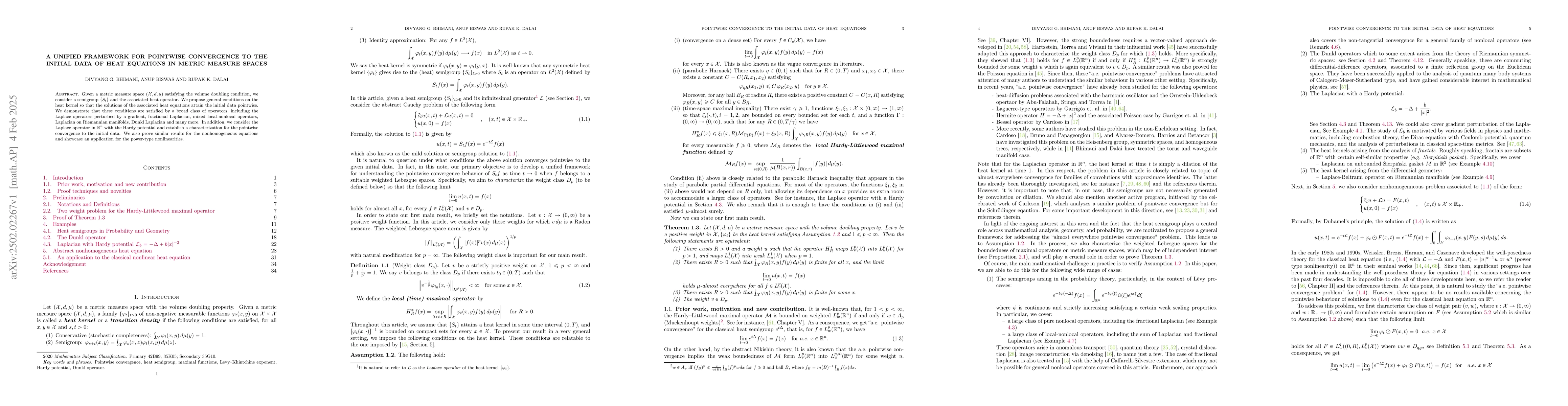 Thumbnail for A unified framework for pointwise convergence to the initial data of
  heat equations in metric measure spaces
