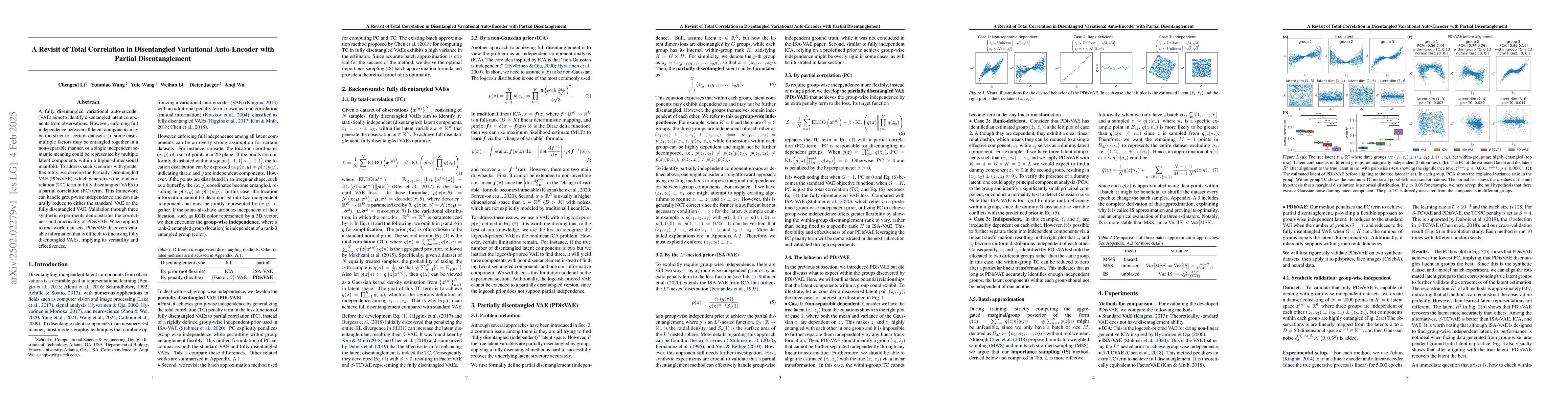 Thumbnail for A Revisit of Total Correlation in Disentangled Variational Auto-Encoder
  with Partial Disentanglement