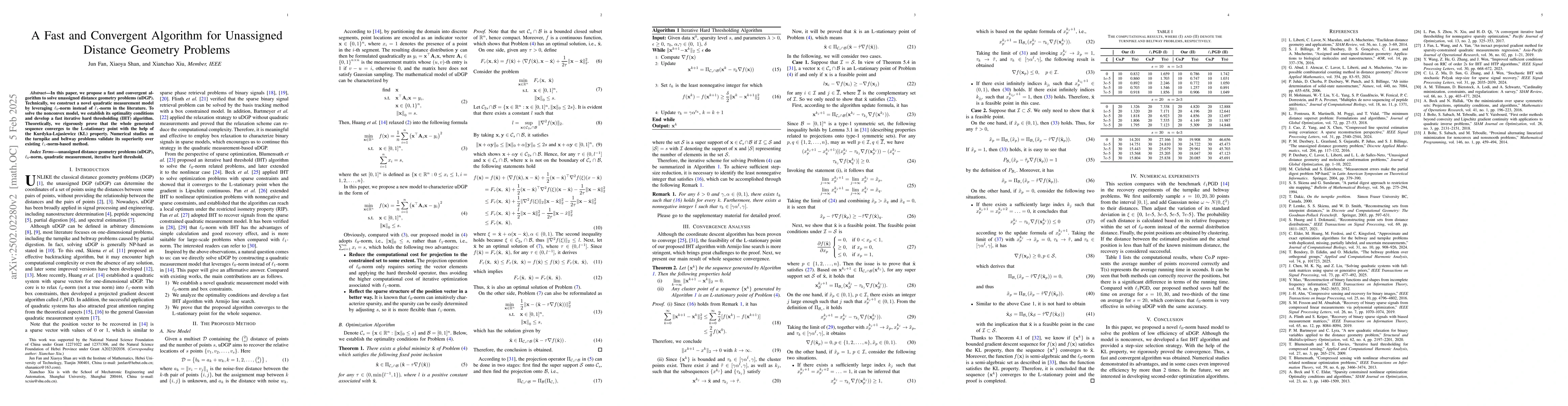 Thumbnail for A Fast and Convergent Algorithm for Unassigned Distance Geometry
  Problems