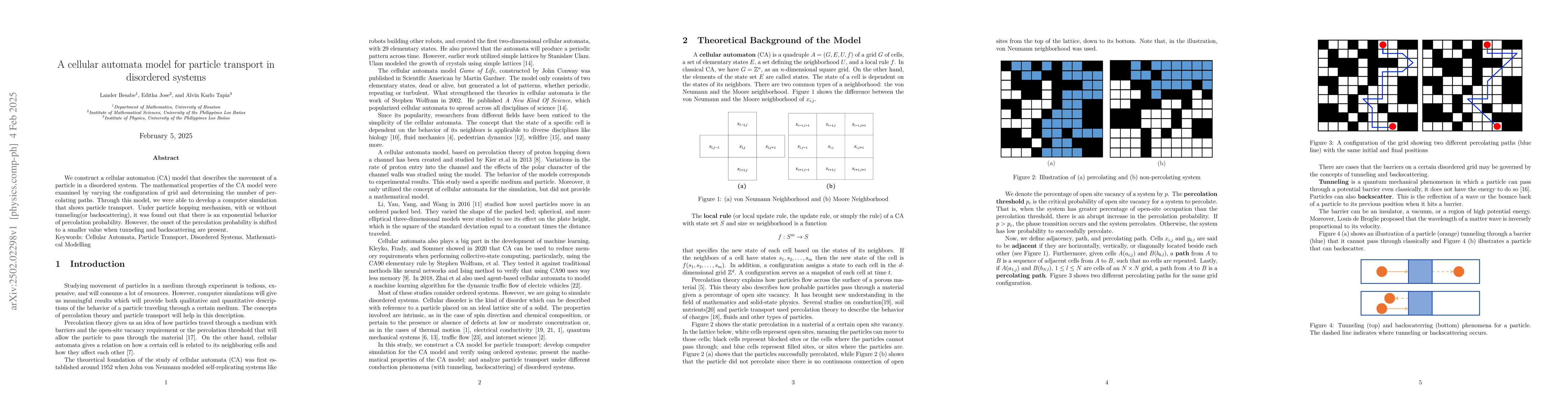 Thumbnail for A cellular automata model for particle transport in disordered systems