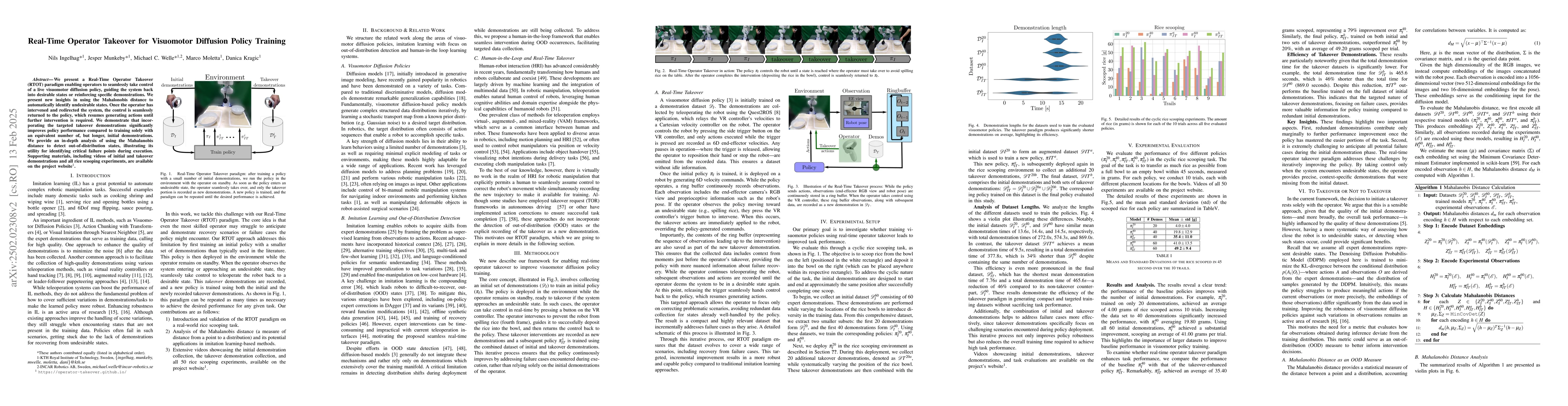 Thumbnail for Real-Time Operator Takeover for Visuomotor Diffusion Policy Training