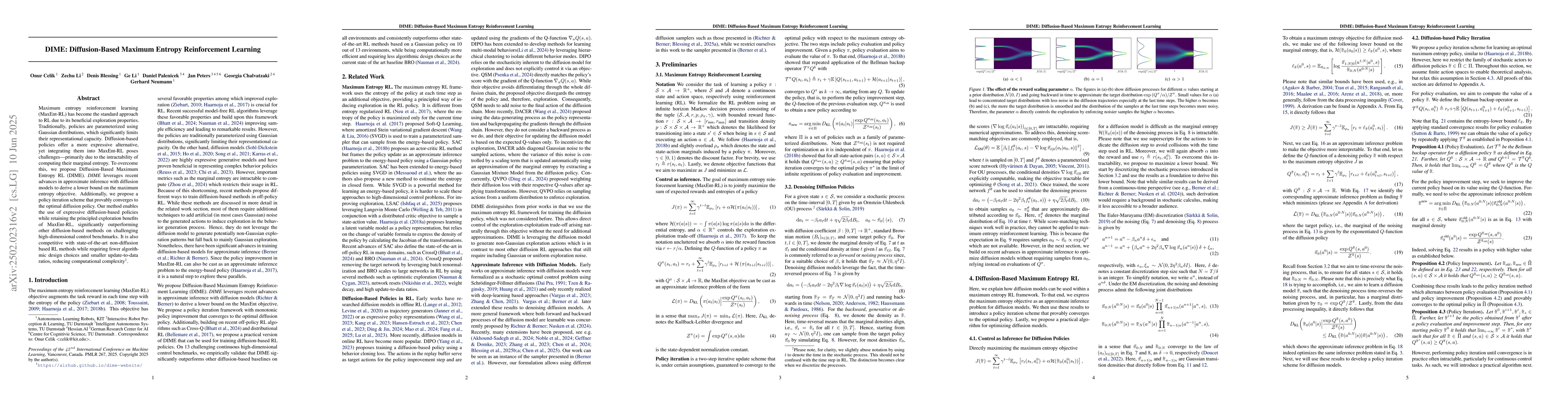 Thumbnail for DIME:Diffusion-Based Maximum Entropy Reinforcement Learning